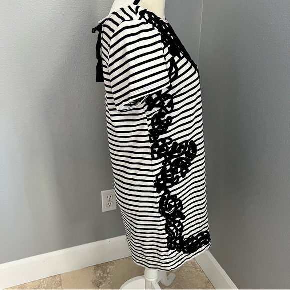 Anthropologie Black and White Boxy Embellished Tunic - Picture 6 of 12